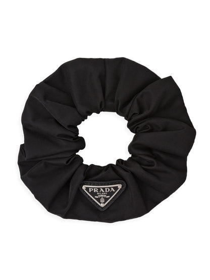 Prada Re-Nylon Scrunchie in Black, front — The Quiet Edition