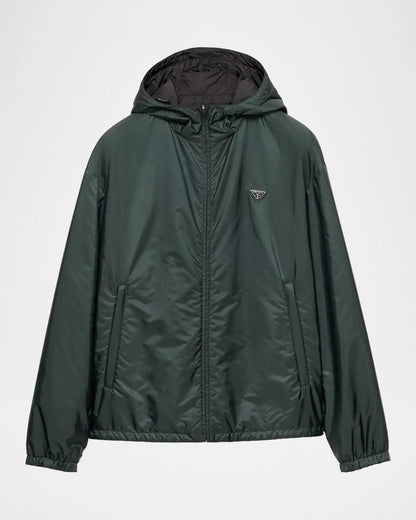 Prada Reversible Re-Nylon Jacket in green, front view