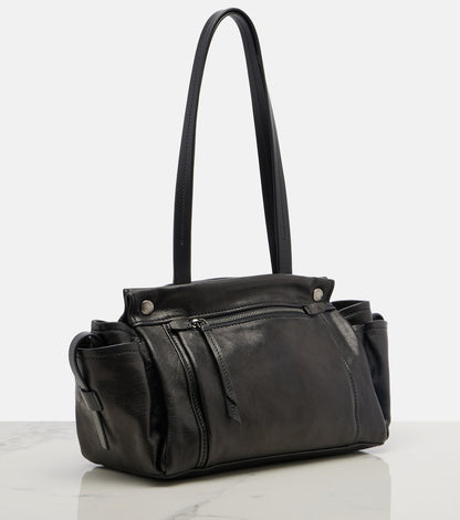Prada Route Leather Tote Bag in Black, detail — The Quiet Edition