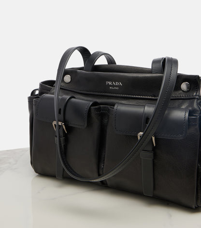 Prada Route Leather Tote Bag in Black, extra — The Quiet Edition