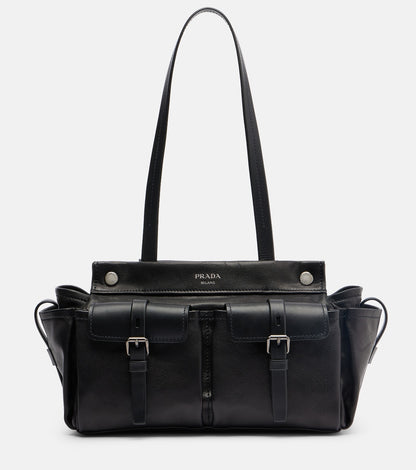 Prada Route Leather Tote Bag in Black, front — The Quiet Edition
