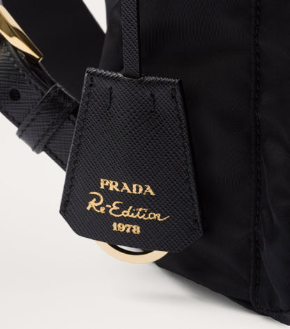 Prada Small Re-Edition 1978 Backpack in Black, detail — The Quiet Edition