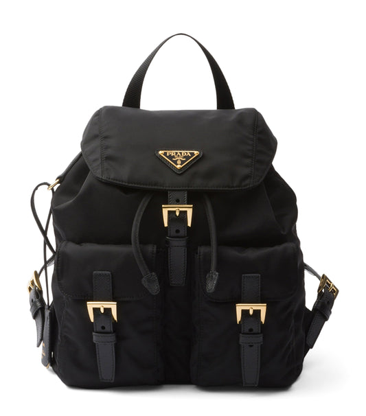 Prada Small Re-Edition 1978 Backpack in Black, front — The Quiet Edition