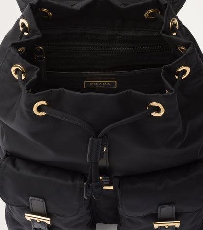 Prada Small Re-Edition 1978 Backpack in Black, interior — The Quiet Edition
