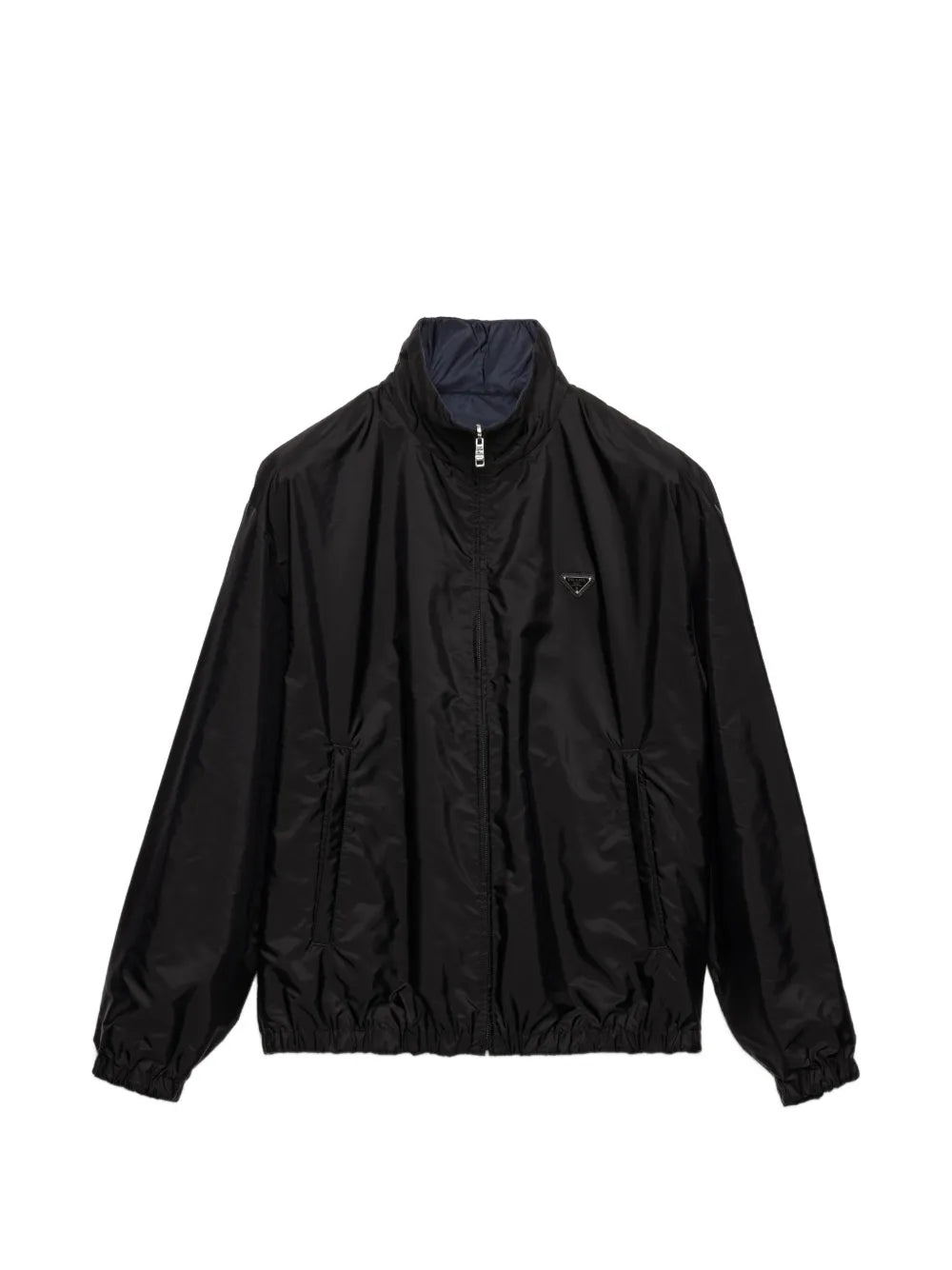 Prada Zip-Up Jacket in Black, front — The Quiet Edition