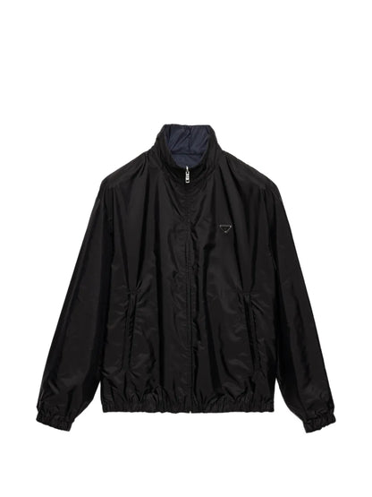 Prada Zip-Up Jacket in Black, front — The Quiet Edition