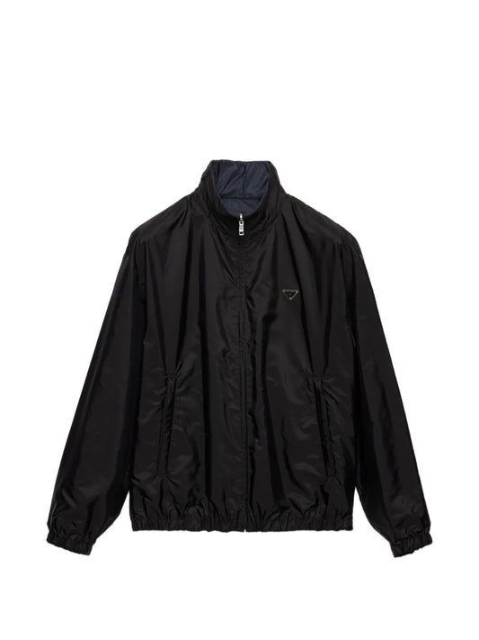 Prada Zip-Up Jacket in Black, front — The Quiet Edition