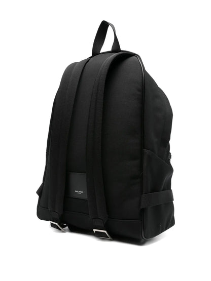 Saint Laurent Zip-Around City Backpack in Black, back — The Quiet Edition