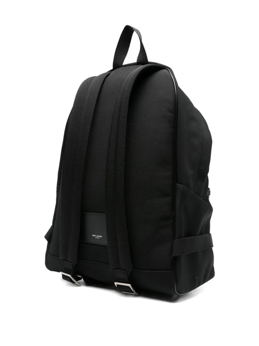 Saint Laurent Zip-Around City Backpack in Black, back — The Quiet Edition