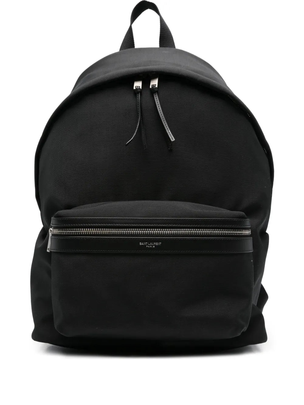 Saint Laurent Zip-Around City Backpack in Black, front — The Quiet Edition