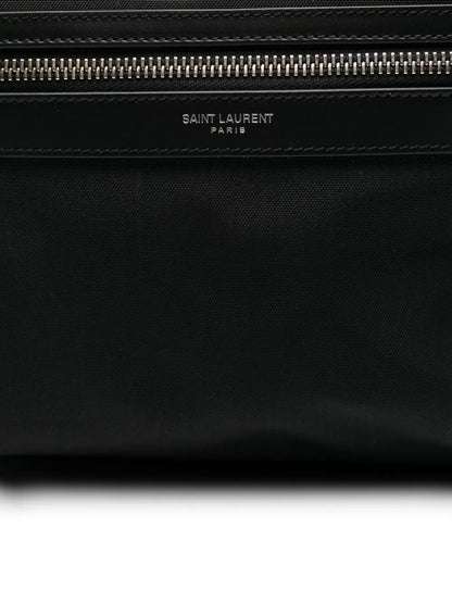 Saint Laurent Zip-Around City Backpack in Black, side — The Quiet Edition