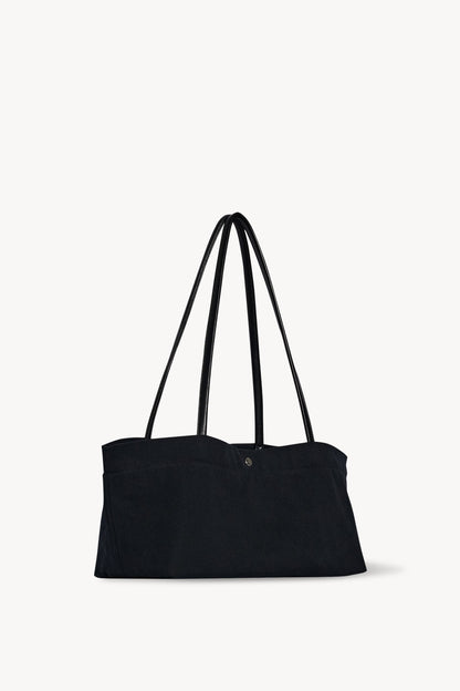 The Row Idaho Shoulder Bag in Black, three-quarter angle view — The Quiet Edition