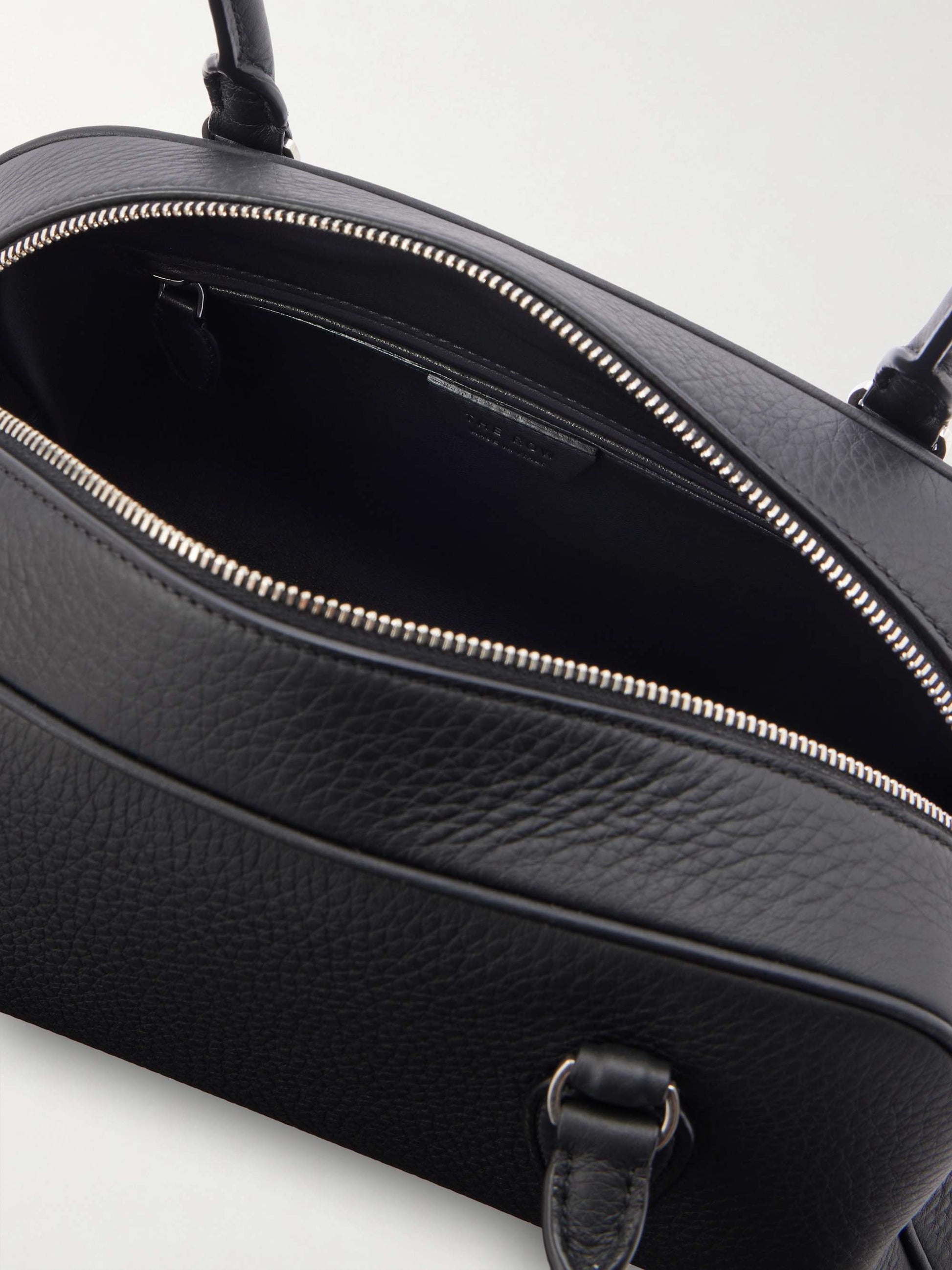 The Row Small E/W India Bag in Black, interior view | The Quiet Edition