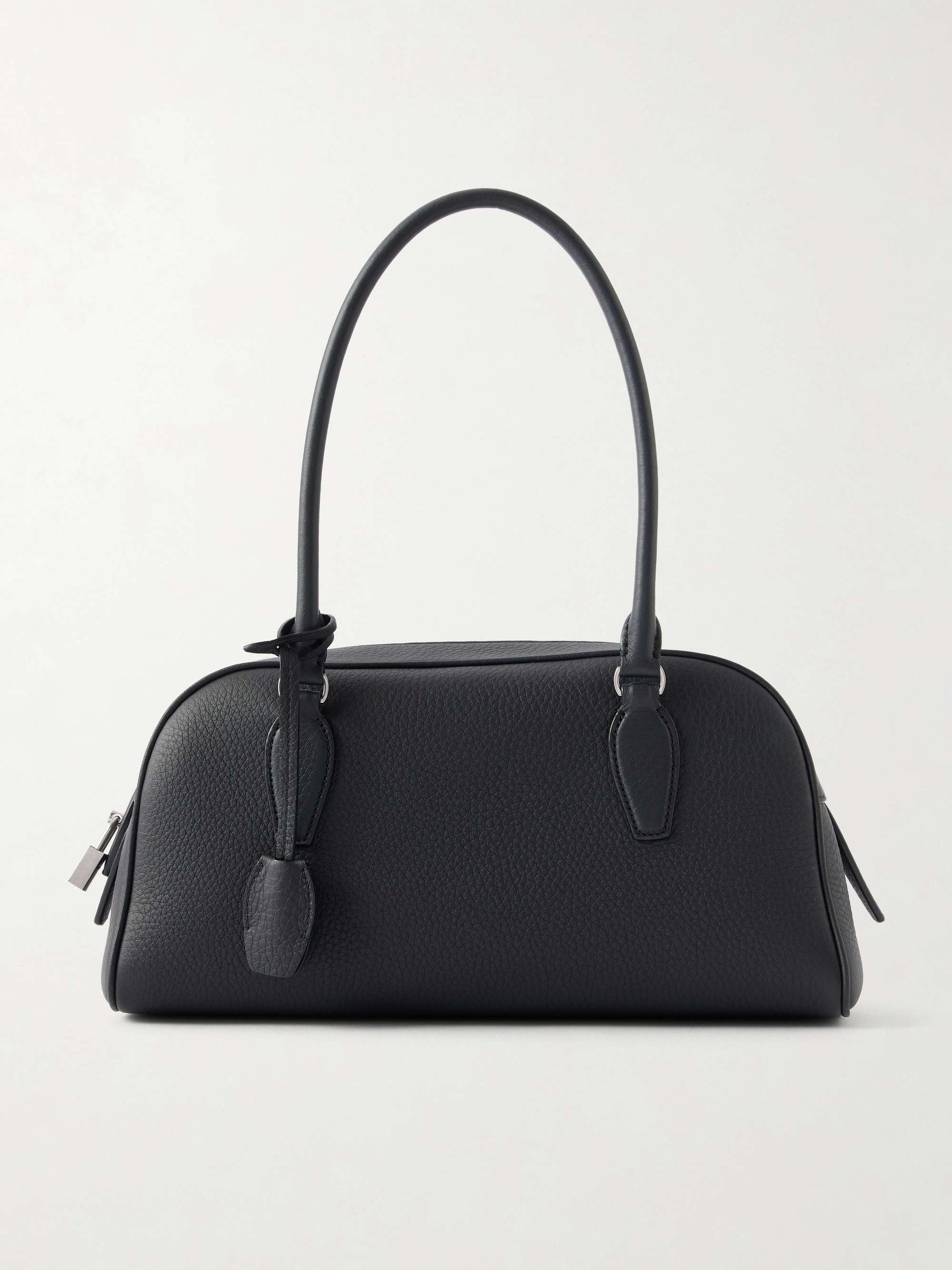 The Row Small E/W India Bag in Black, front view | The Quiet Edition