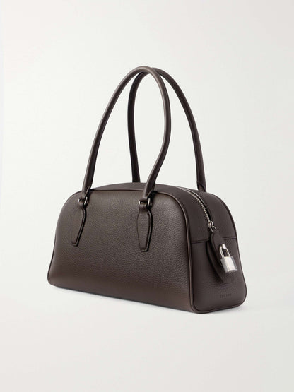 The Row Small E/W India Bag in Dark Brown, back view | The Quiet Edition