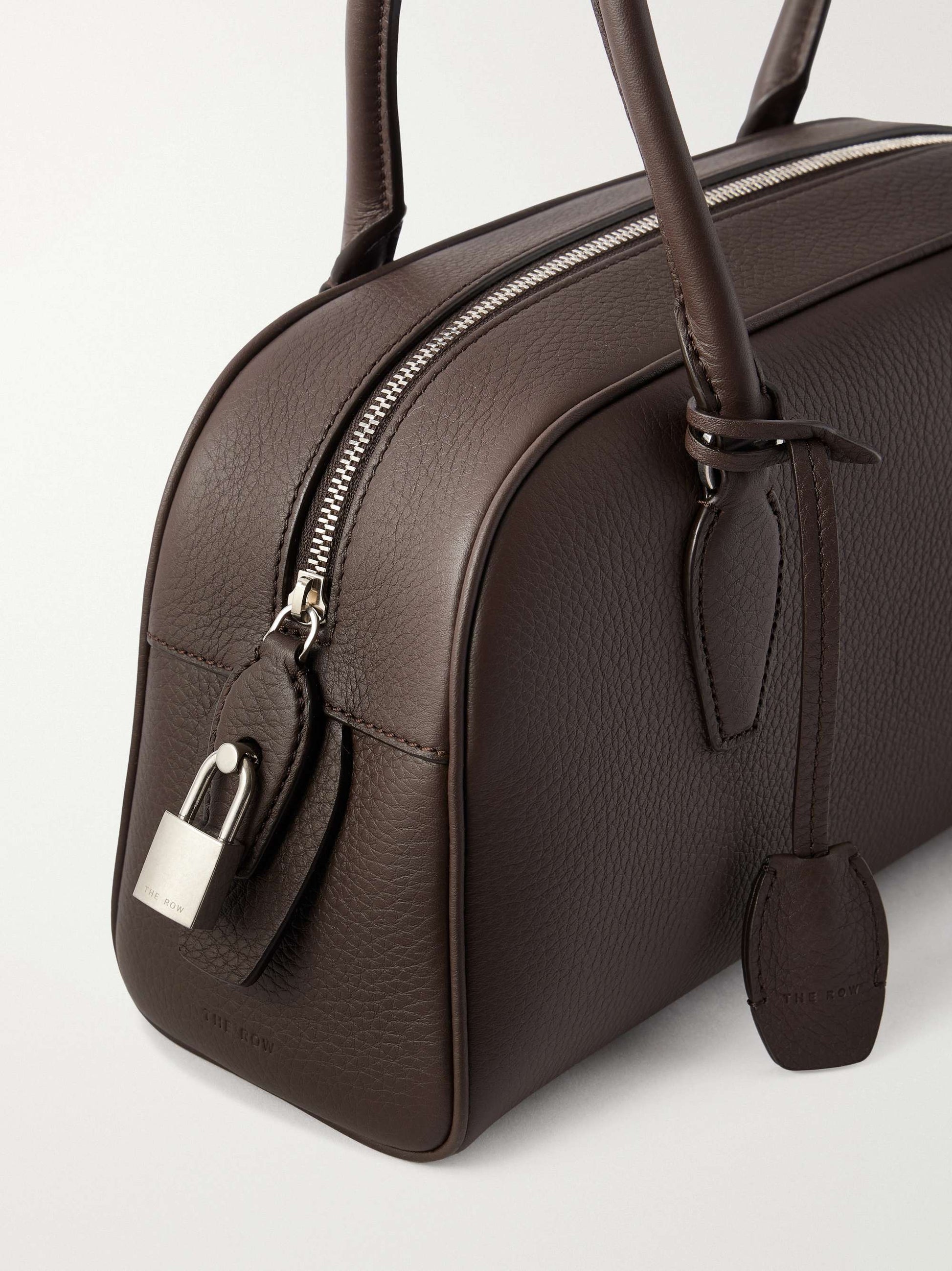 The Row Small E/W India Bag in Dark Brown, detail view | The Quiet Edition