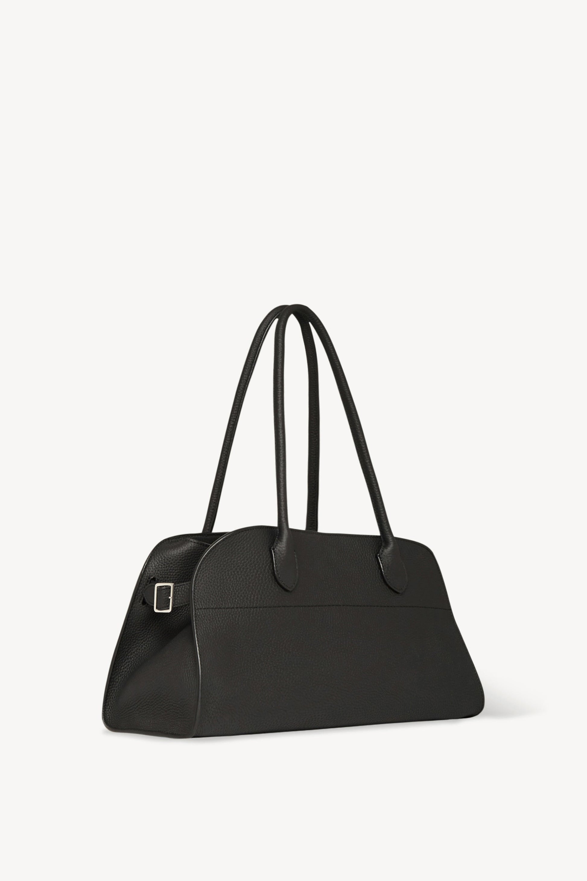 The Row Margaux Shoulder 12 Bag in Black, back — The Quiet Edition