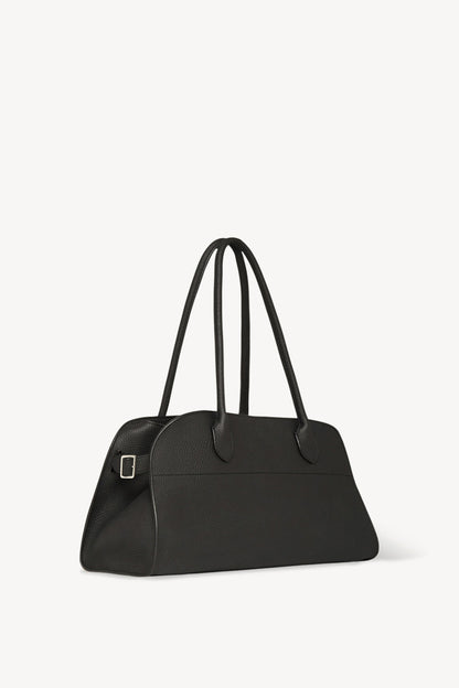 The Row Margaux Shoulder 12 Bag in Black, back — The Quiet Edition