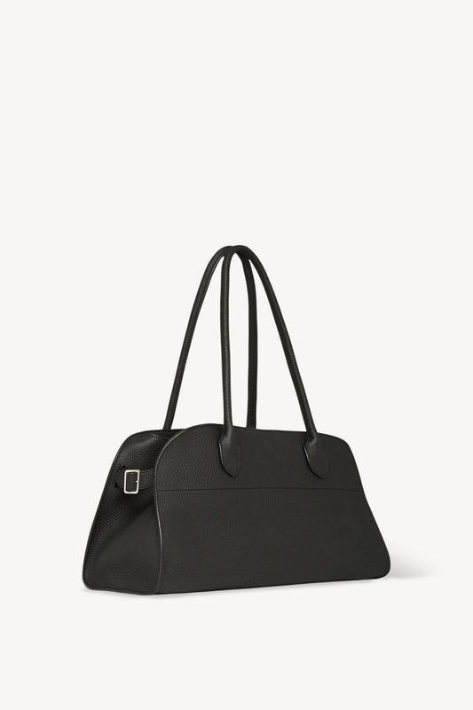 The Row Margaux Shoulder 12 Bag in Black, back — The Quiet Edition