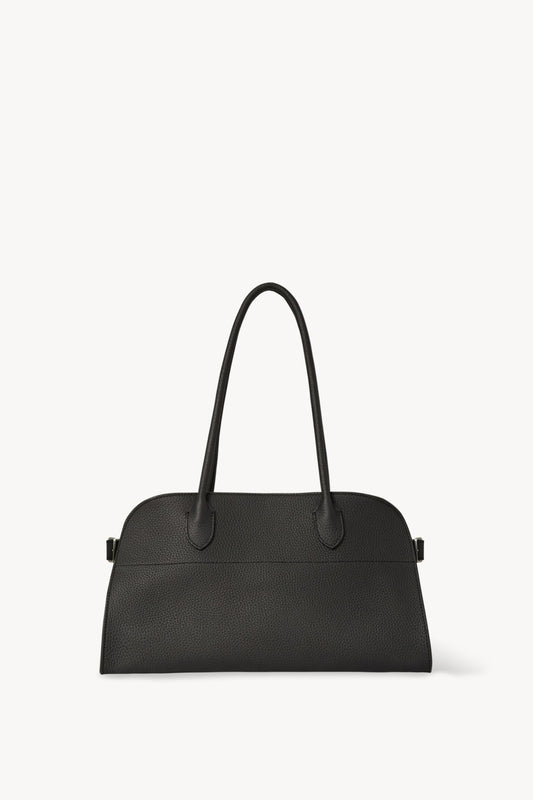 The Row Margaux Shoulder 12 Bag in Black, front — The Quiet Edition