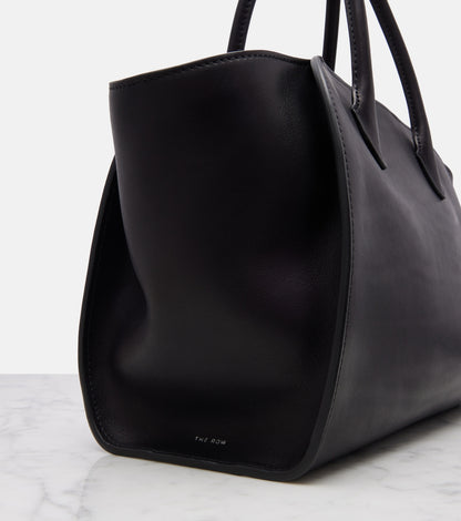 The Row Marlo 12 Leather Tote Bag in Black, interior — The Quiet Edition