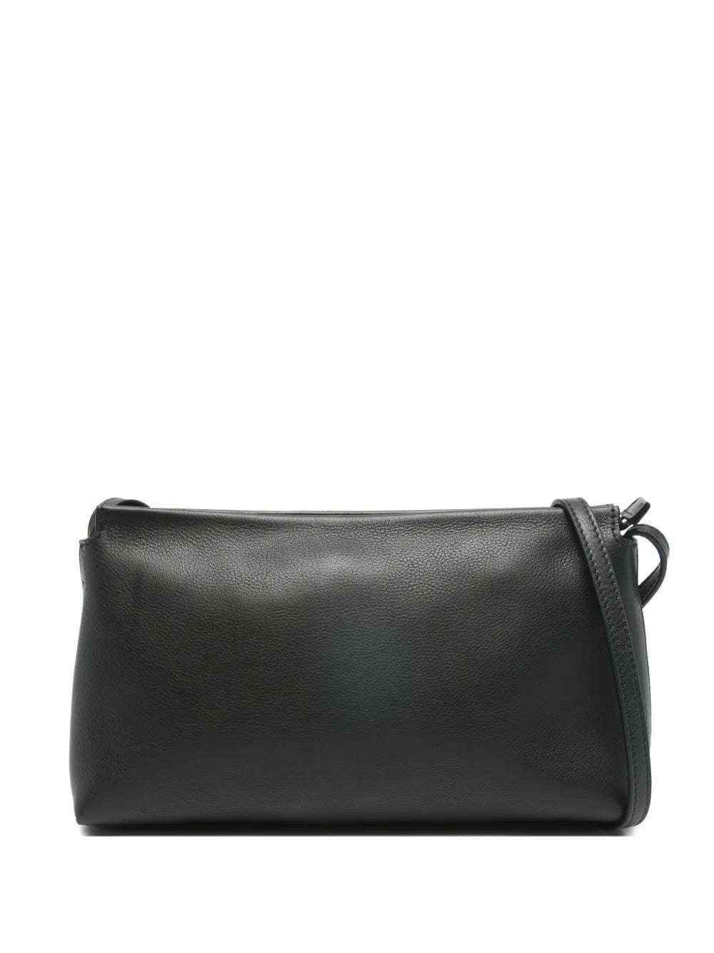The Row Rene shoulder bag in black, angle view — The Quiet Edition