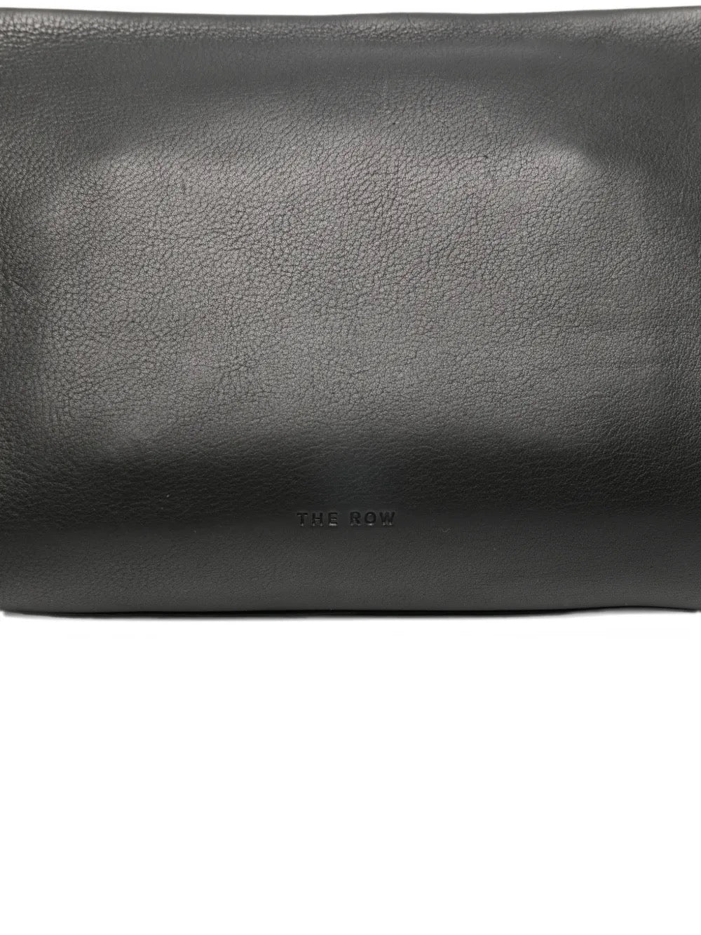 The Row Rene shoulder bag in black, leather and logo detail — The Quiet Edition