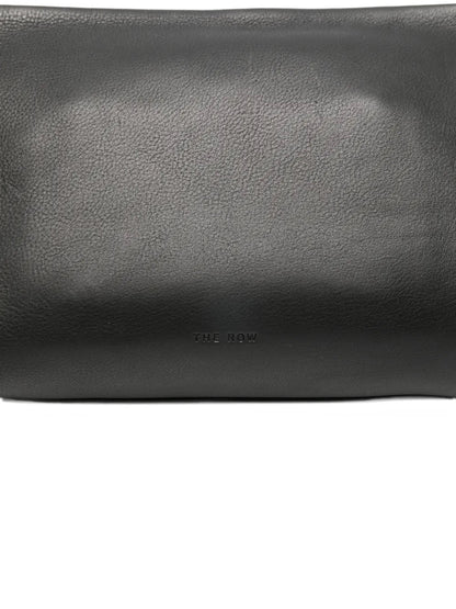 The Row Rene shoulder bag in black, leather and logo detail — The Quiet Edition