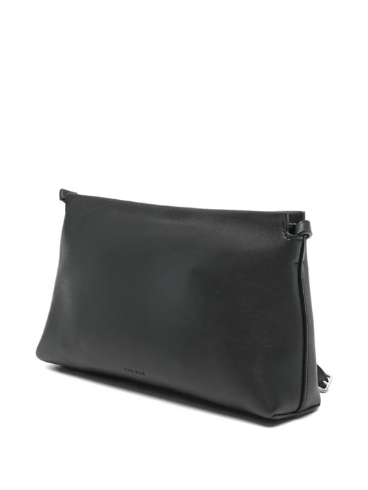 The Row Rene shoulder bag in black, angled front view — The Quiet Edition