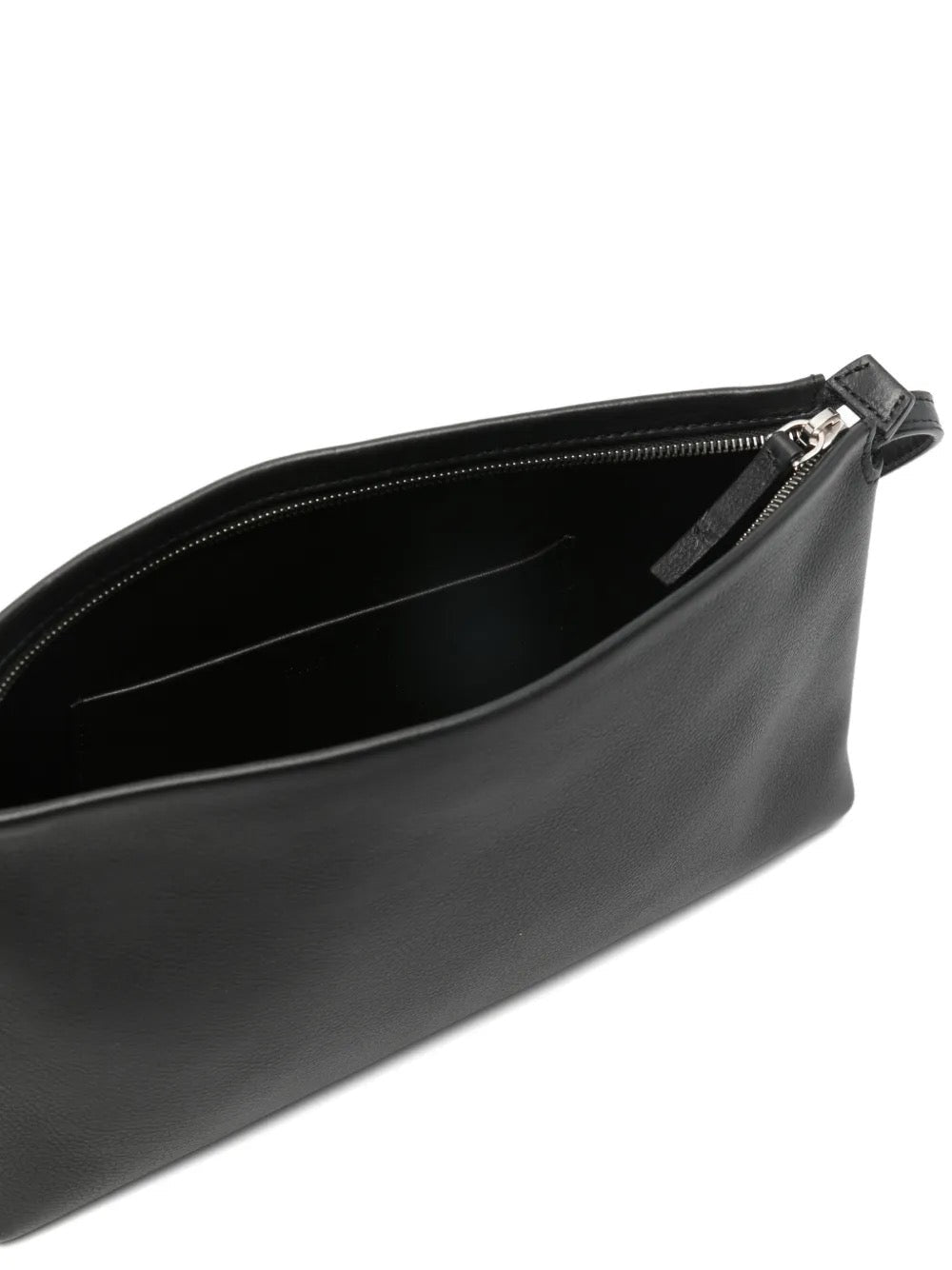The Row Rene shoulder bag in black, interior view — The Quiet Edition
