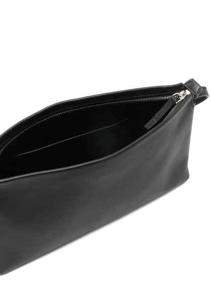 The Row Rene shoulder bag in black, interior view — The Quiet Edition