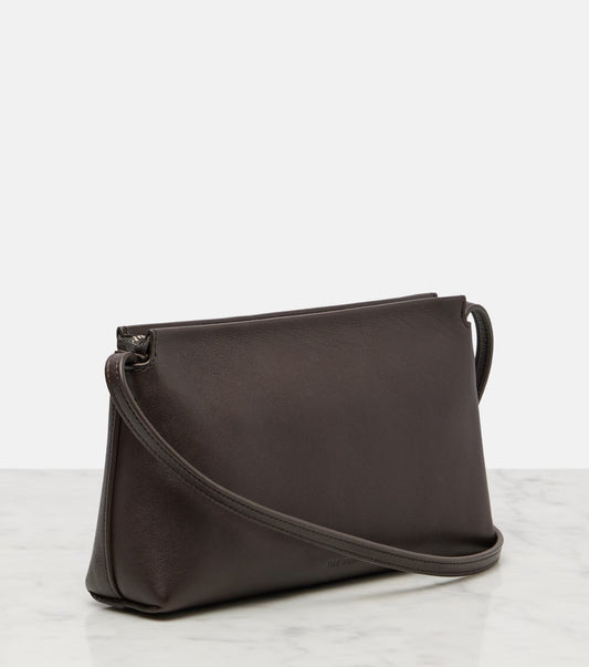The Row Rene shoulder bag in brown, angle view — The Quiet Edition