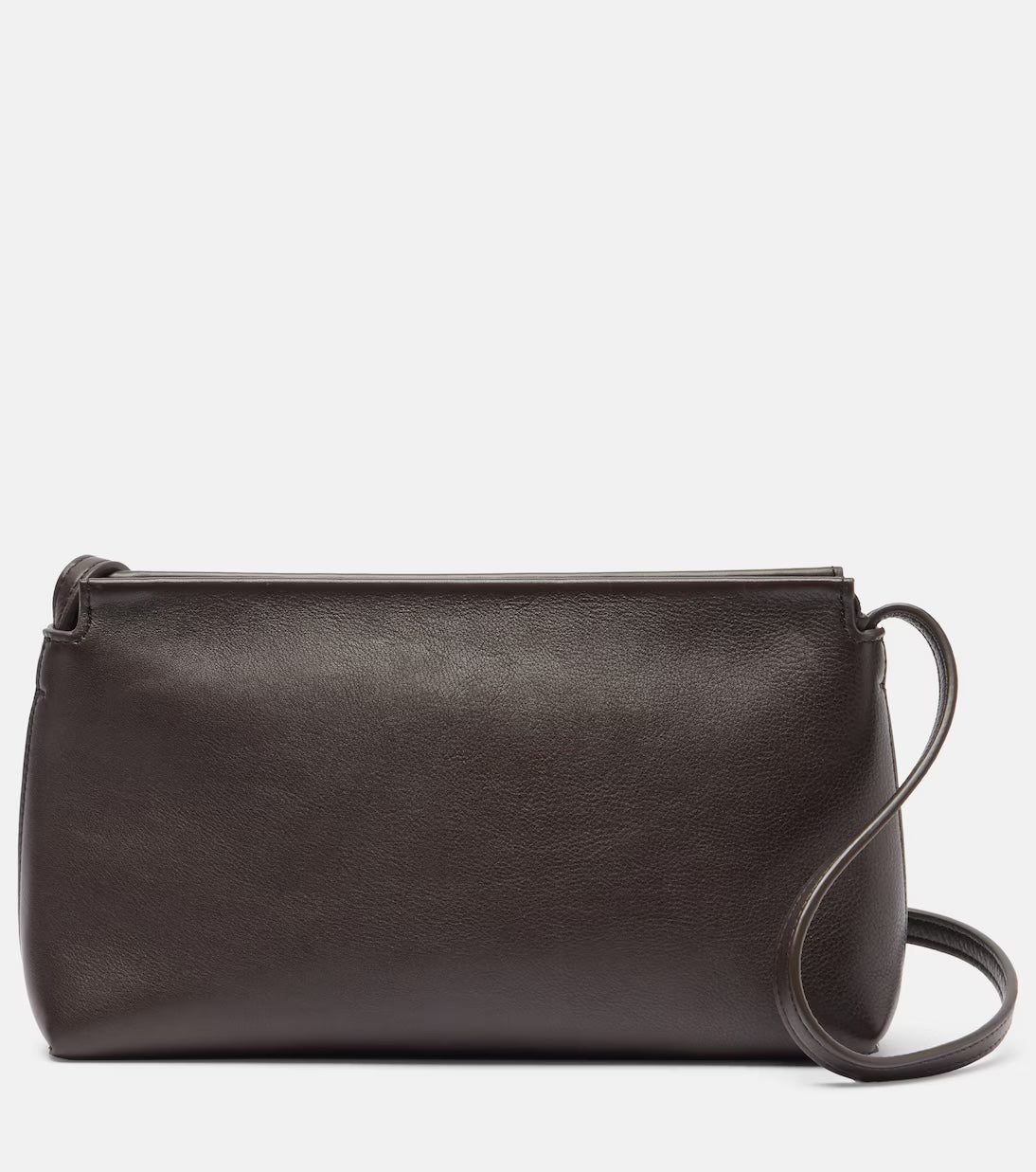 The Row Rene shoulder bag in brown, front view — The Quiet Edition