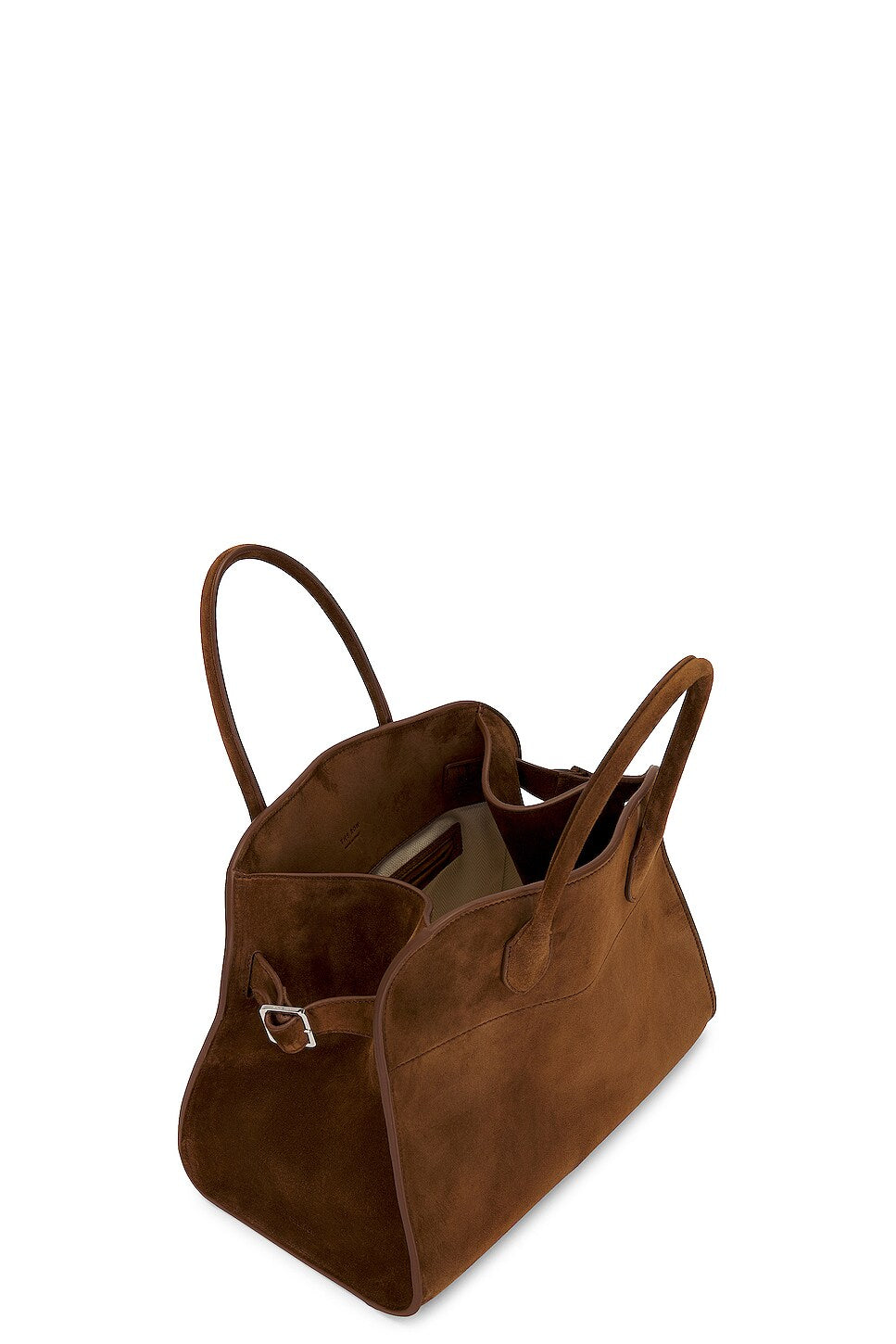 The Row Soft Margaux 12 Bag in Desert, detail — The Quiet Edition