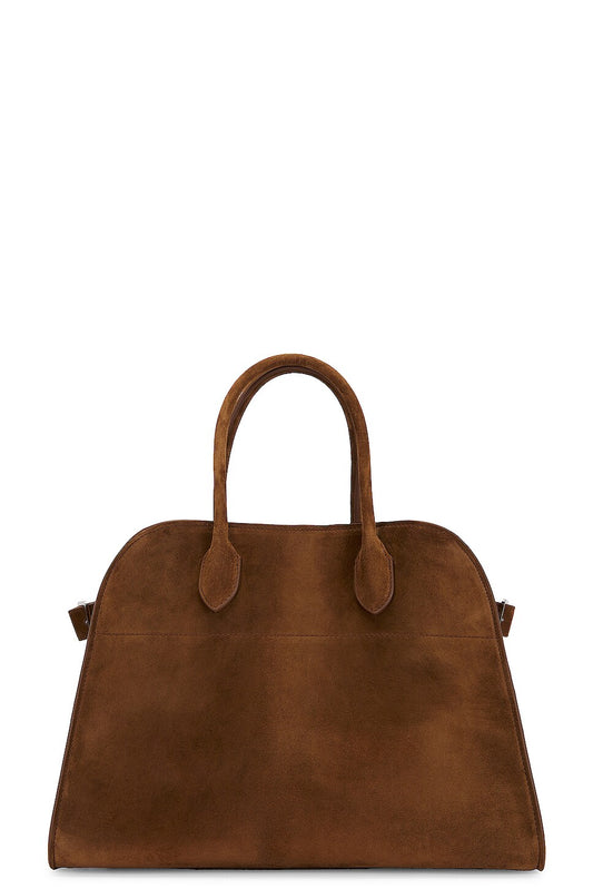 The Row Soft Margaux 12 Bag in Desert, front — The Quiet Edition