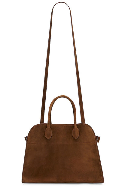 The Row Soft Margaux 12 Bag in Desert, interior — The Quiet Edition