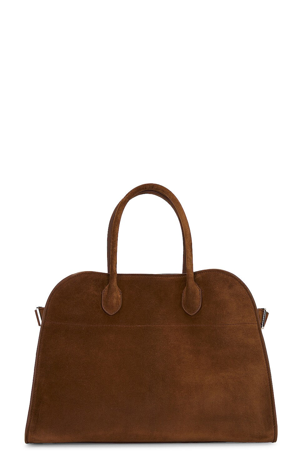 The Row Soft Margaux 12 Bag in Desert, side — The Quiet Edition