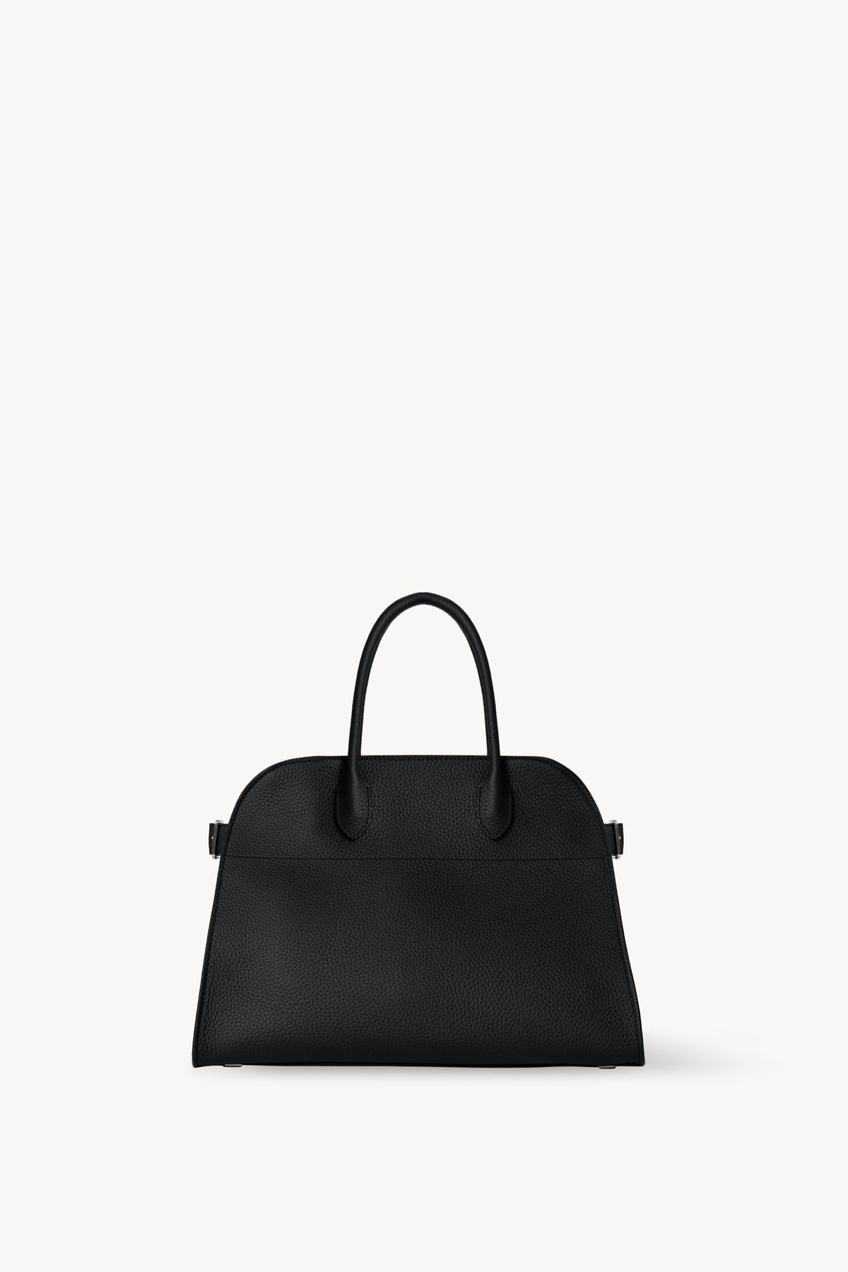 The Row Soft Margaux 12 Bag in Black, front view — The Quiet Edition