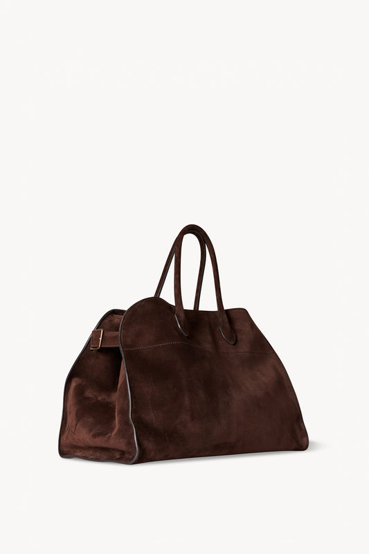 The Row Soft Margaux 15 Bag in Brown, back — The Quiet Edition