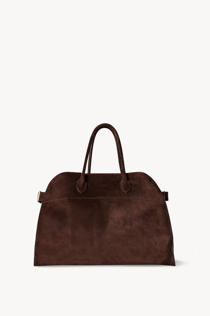 The Row Soft Margaux 15 Bag in Brown, front — The Quiet Edition