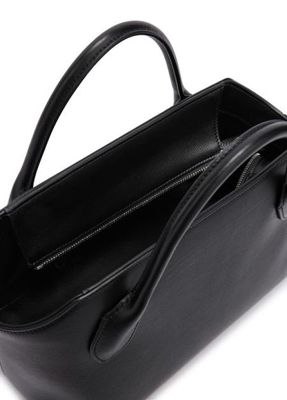 The Row Terrasse Bauletto Leather Bag in Black, detail — The Quiet Edition