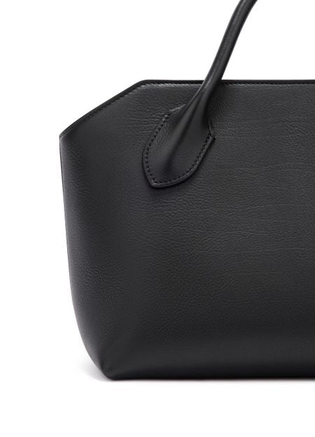 The Row Terrasse Bauletto Leather Bag in Black, interior — The Quiet Edition
