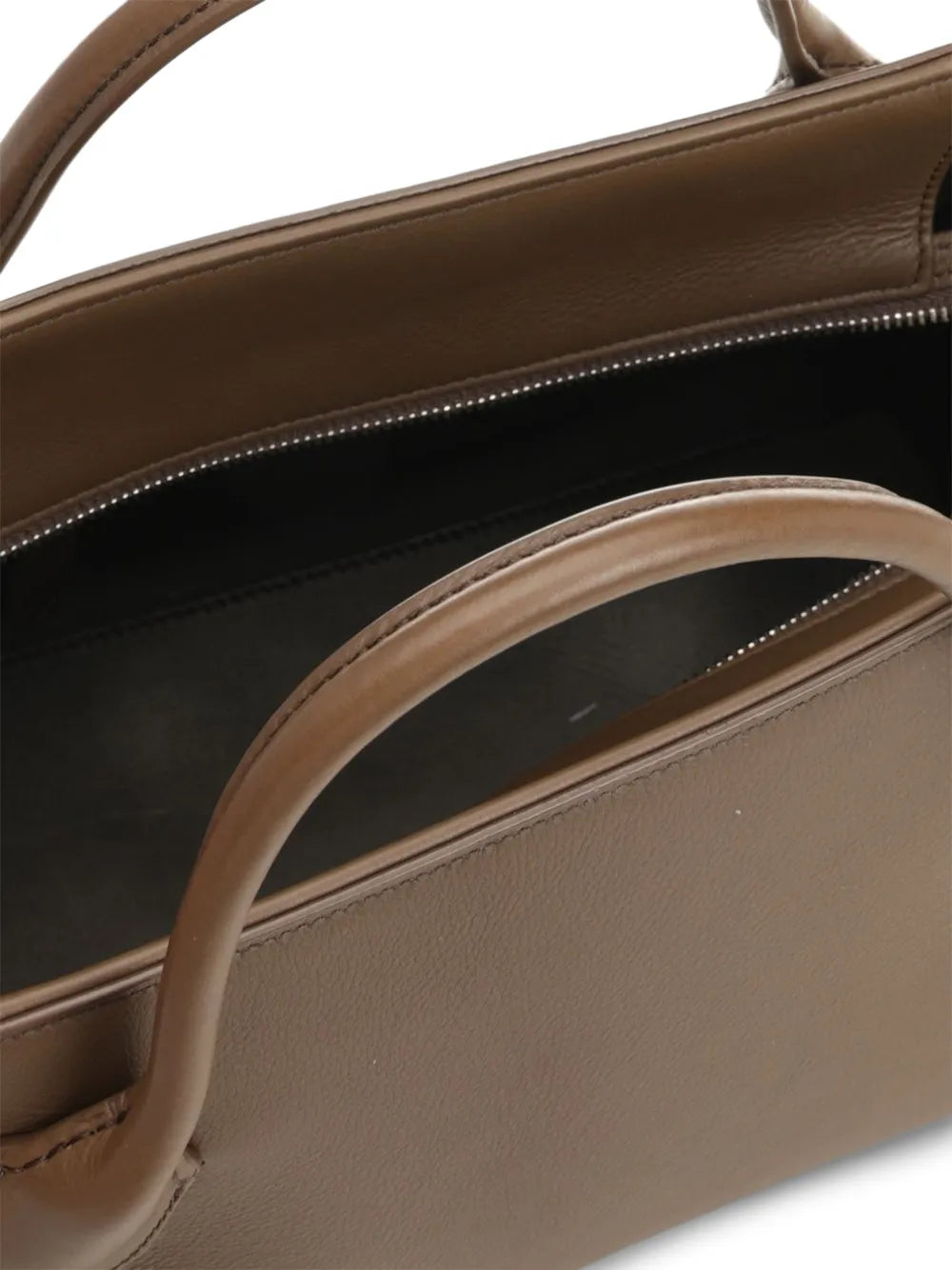 The Row Terrasse Bauletto Leather Bag in Brown, back — The Quiet Edition