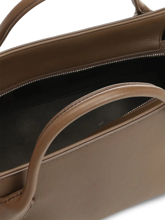 The Row Terrasse Bauletto Leather Bag in Brown, back — The Quiet Edition