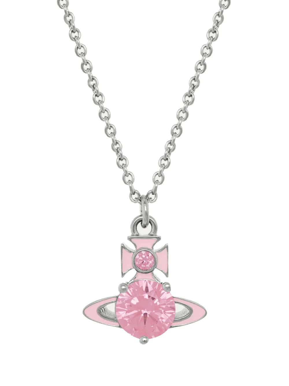Vivienne Westwood Orb Pendant Necklace in Red, model front — The Quiet Edition