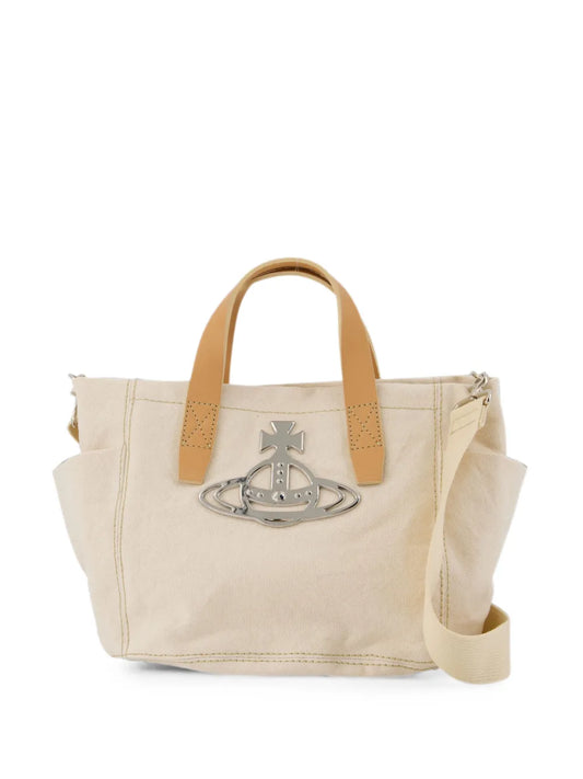Vivienne Westwood Small Henry Tote Bag in Beige, front — The Quiet Edition