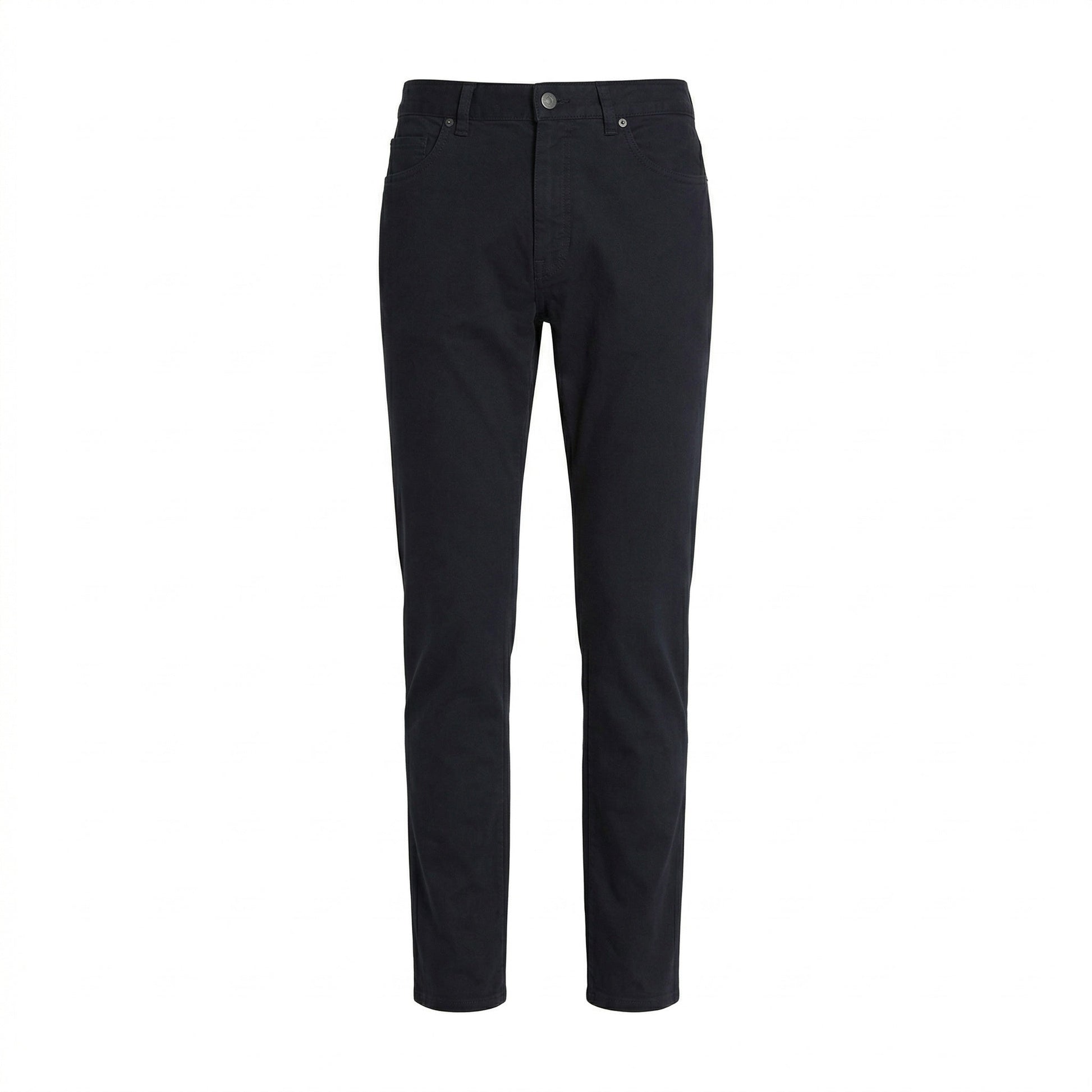 Z Zegna five-pocket cotton trousers in black, front view — The Quiet Edition
