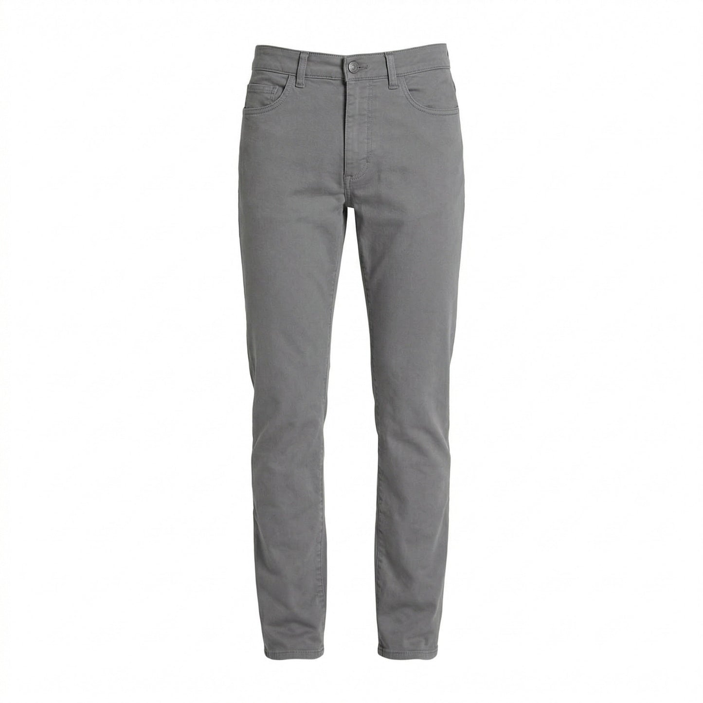 Z Zegna five-pocket cotton trousers in grey, front view — The Quiet Edition