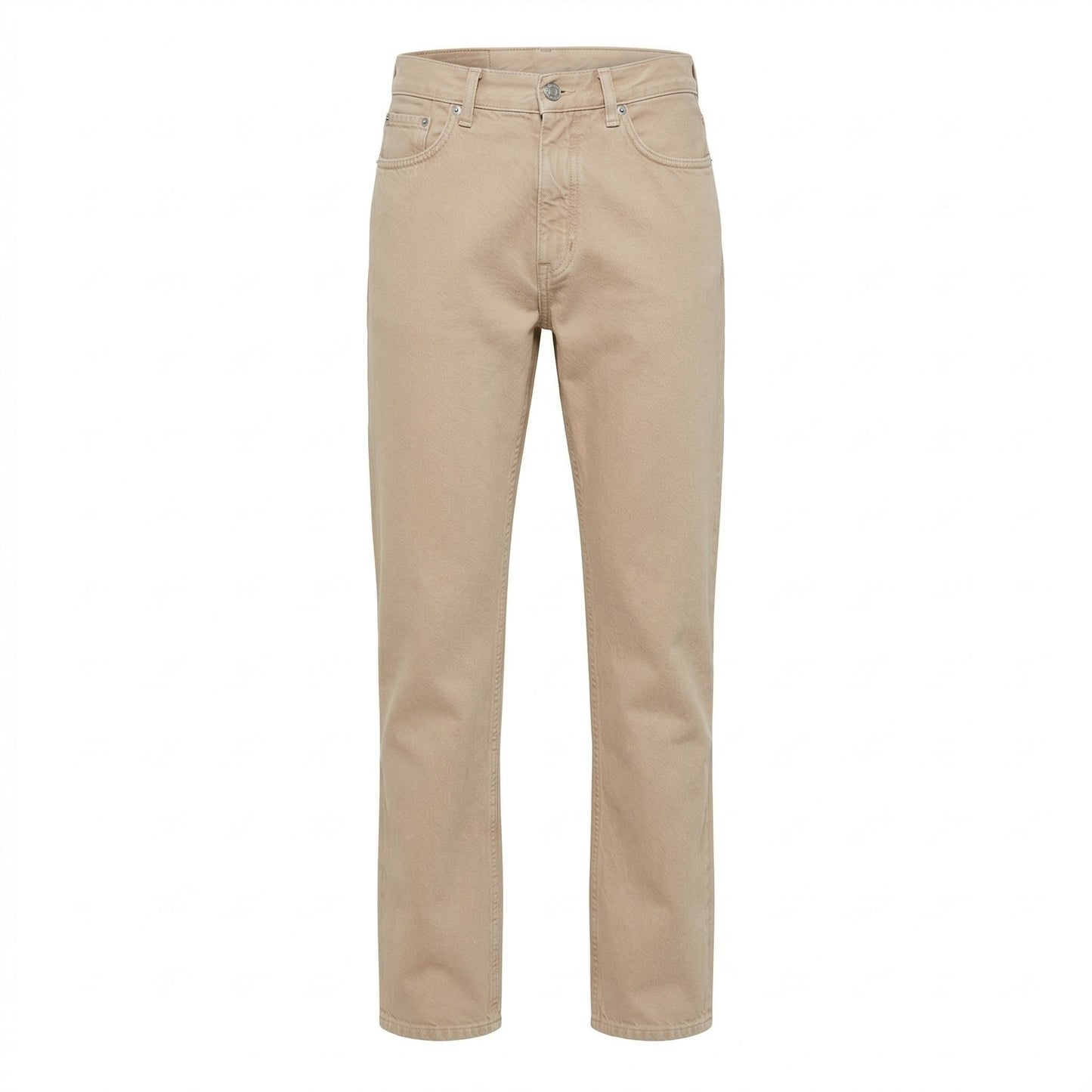 Z Zegna five-pocket cotton trousers in sand, front view — The Quiet Edition