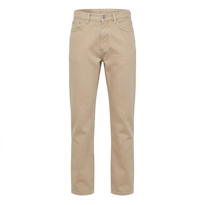 Z Zegna five-pocket cotton trousers in sand, front view — The Quiet Edition
